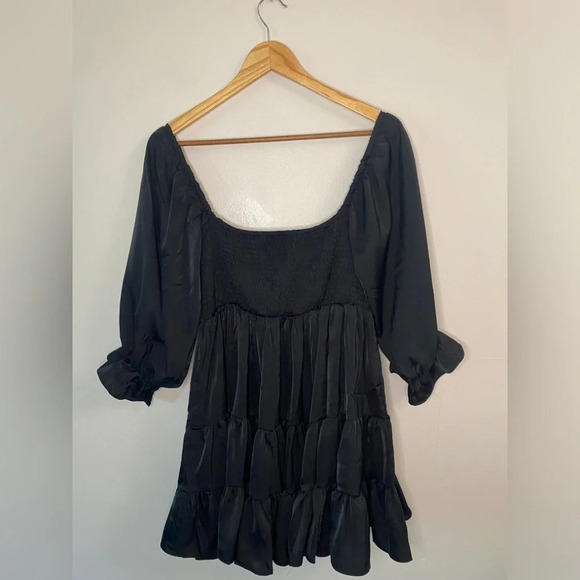 Mable The  3/4 Sleeve Ruffle Babydoll Mini Dress - Picture 10 of 10